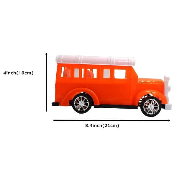 Neoinsta Plastic Friction Powered Modern School Bus Red C - LXINDIA.COM