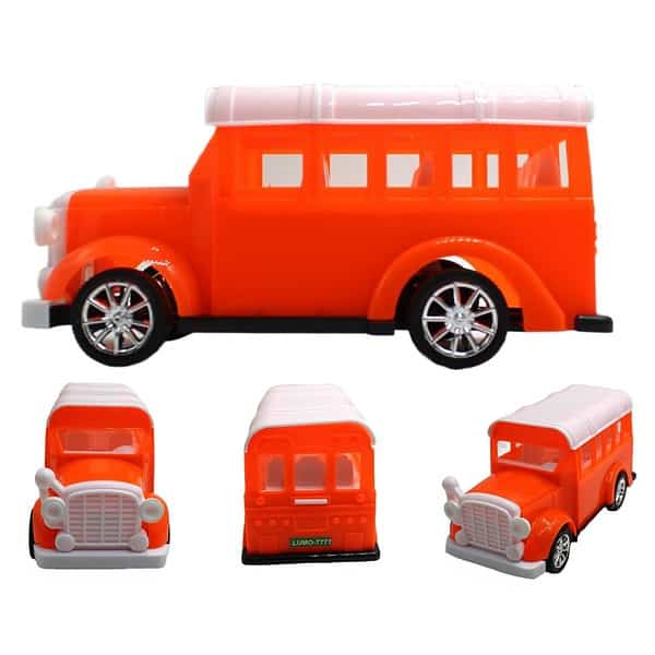 Neoinsta Plastic Friction Powered Modern School Bus Red a - LXINDIA.COM