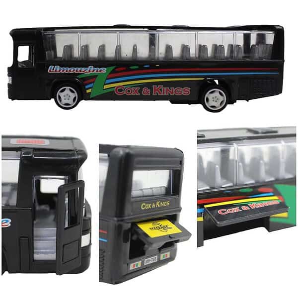 Neoinsta Plastic Pull Back School Bus Black B - LXINDIA.COM