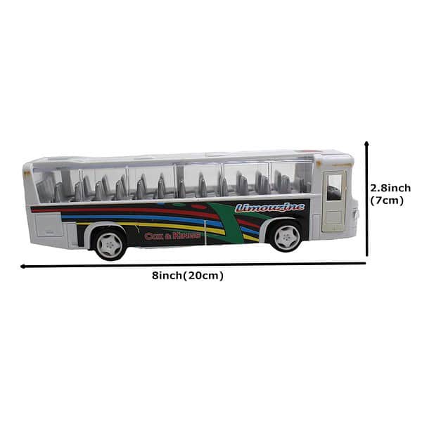 Neoinsta Plastic Pull Back School Bus White B - LXINDIA.COM