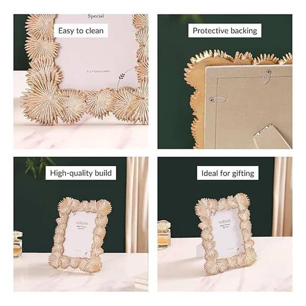 Nestasia Palm Leaves Decorative Frame Gold Large 11X8.5 2 - LXINDIA.COM