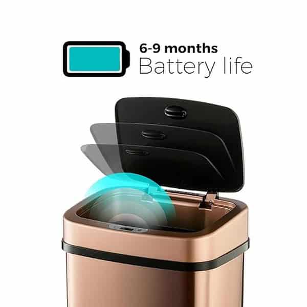 Ninestars DZT 12 5 Touchless Stylish Motion Sensor Dustbin with Lid 3 - LXINDIA.COM