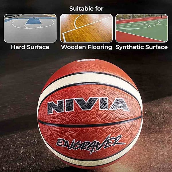 Nivia Engraver 14 Panel Soft Rubberized Moulded Indoor Basketball for Men Size 7 2 - LXINDIA.COM