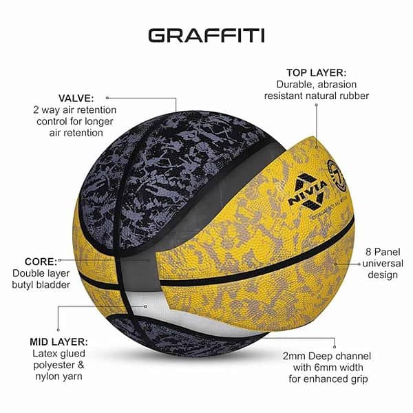 Nivia Graffiti Basketball Rubberized Moulded Panel 8 2 - LXINDIA.COM