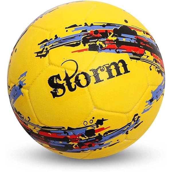 Nivia Storm Yellow Moulded Football with Ball Pump Football Size 5 Pack of 1 Yellow Black 3 - LXINDIA.COM