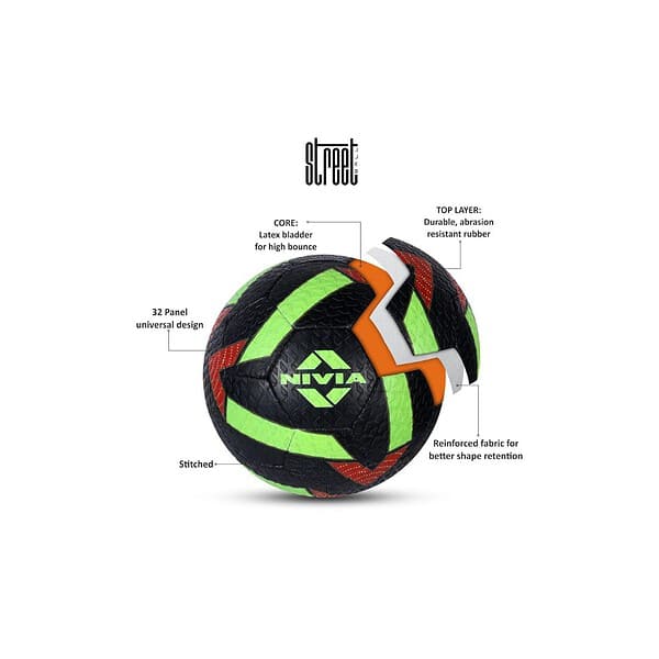 Nivia Street Rubber Football Size 5 Multicolor 1 1 - LXINDIA.COM