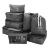 Niwlix Nylon 8 Pcs Travel Organizer Pouch Packing Cubes For Travel Clothes Black - LXINDIA.COM