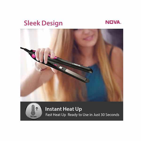 Nova NHS 840 Selfie Hair Straightener for Women Pink A - LXINDIA.COM