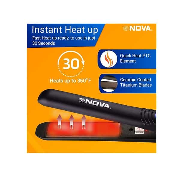 Nova NHS 841 Selfie Hair Straightener for Women Blue a - LXINDIA.COM