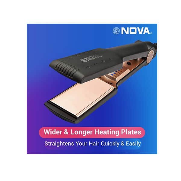 Nova NHS 901 Temperature Control Hair Straightner for Women Black B 1 - LXINDIA.COM