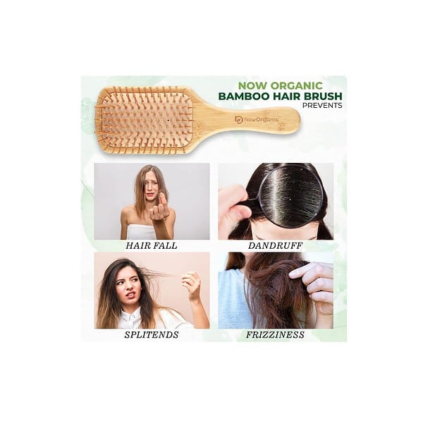 Now Organic hair brush Rectangular C 1 - LXINDIA.COM