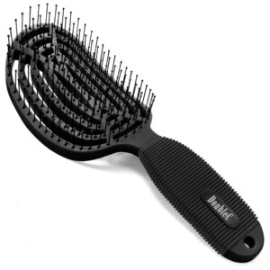 NuWay 4HAIR U.S. Patented Detangler Hair Brush for Men Women Iron Black - LXINDIA.COM