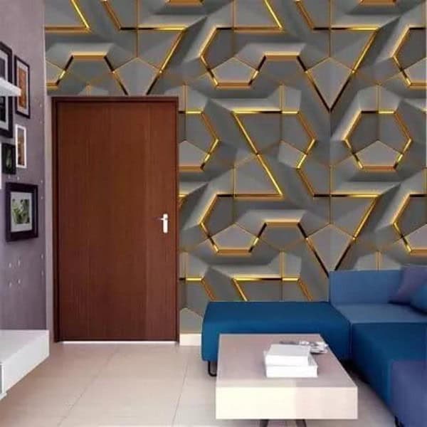 OCEANSKY 2024 New PVC Self Adhesive Wallpaper Dark Geomatrix 3 - LXINDIA.COM