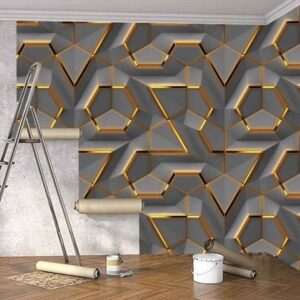 OCEANSKY 2024 New PVC Self Adhesive Wallpaper Dark Geomatrix1 - LXINDIA.COM