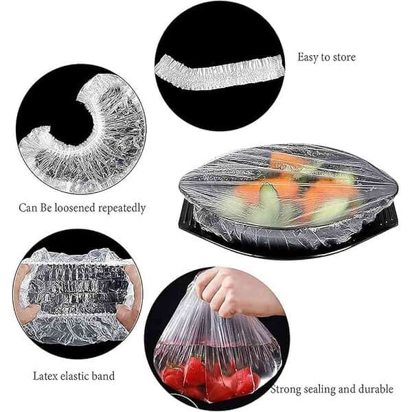 OPSUZY 100 Pcs Fresh Keeping Bags Cling Film Food Storage Covers 1 - LXINDIA.COM