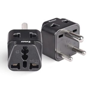 OREI US Adapter Converter for India Australia to India Plug Converter Black 2 Pack - LXINDIA.COM