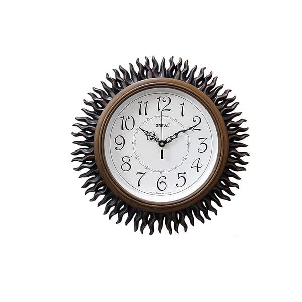 OREVA Plastic Wooden Look Designer Analog Wall Clock Wood - LXINDIA.COM