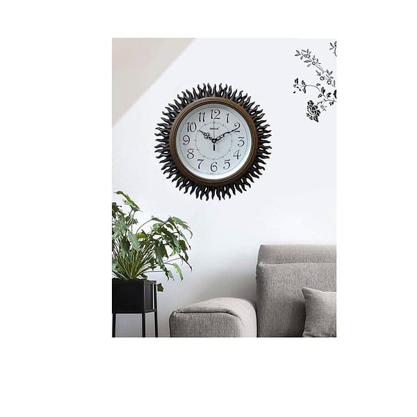 OREVA Plastic Wooden Look Designer Analog Wall Clock WoodA - LXINDIA.COM