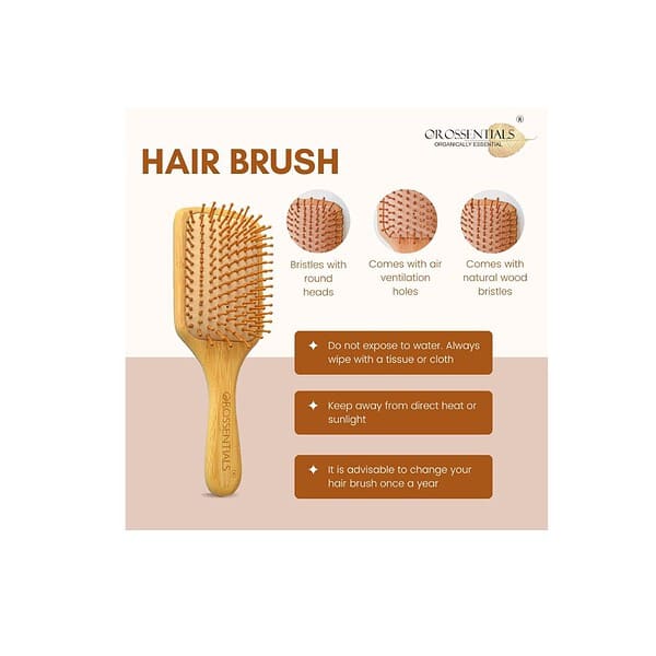 OROSSENTIALS Neem Hair Brush Rectangle Big B - LXINDIA.COM