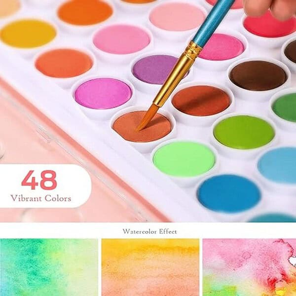 Ohuhu Watercolor Paint Set 48 Colors and 6 Paintbrush1 - LXINDIA.COM