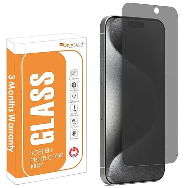 OpenTech Privacy Screen Protector Compatible for iPhone 15 Pro - LXINDIA.COM