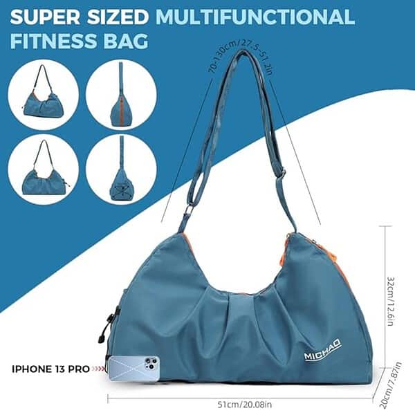 PALAY Women Gym Bag Fashion Nylon Gym Bag Blue 1 - LXINDIA.COM