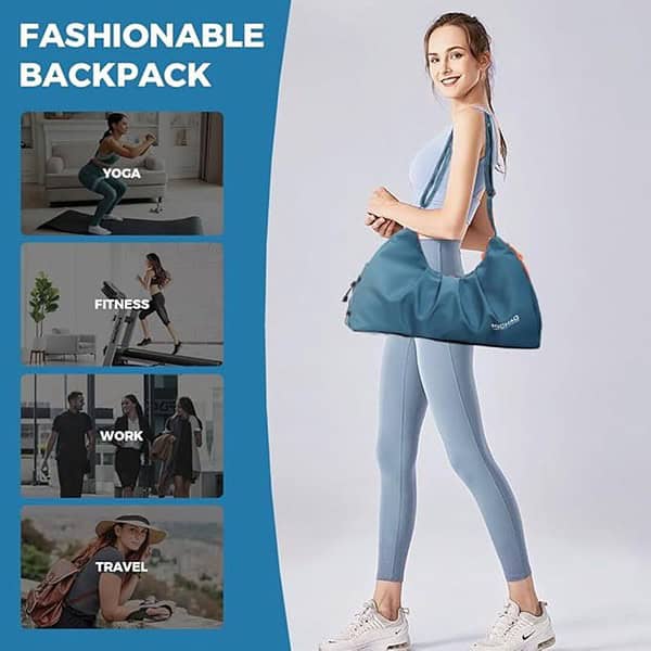 PALAY Women Gym Bag Fashion Nylon Gym Bag Blue 3 - LXINDIA.COM