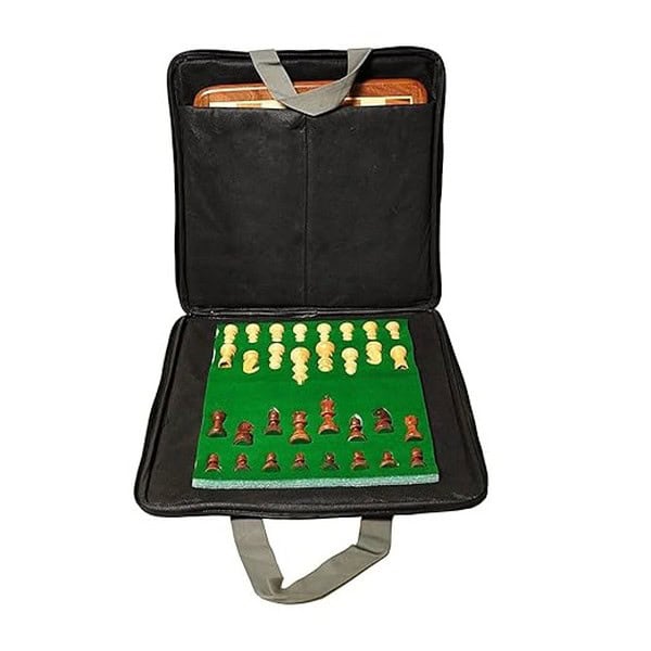 PALM ROYAL HANDICRAFTS 14x14 inches Flat Wooden Chess Board Set 2 - LXINDIA.COM