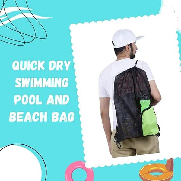 PANFIKH Swimming Equipment Kit Bag for Adults and Kids Black Neon 3 - LXINDIA.COM