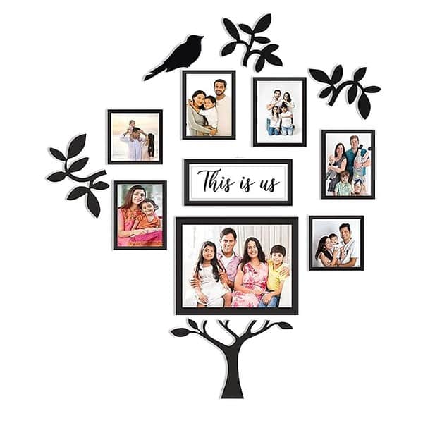 PAPER PLANE DESIGN Family Tree Collage Photo Frames for Wall Decor Set 1 - LXINDIA.COM