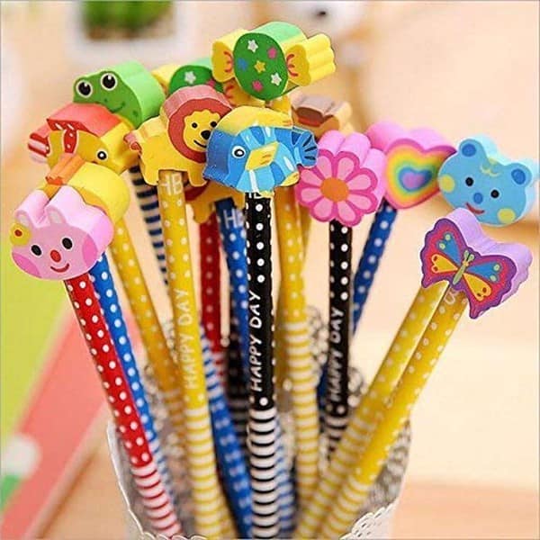 PARTEET Cartoon Printed Pencils with Eraser for Kids Pack of 24 - LXINDIA.COM