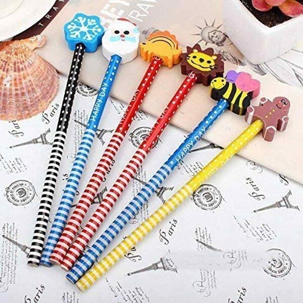 PARTEET Cartoon Printed Pencils with Eraser for Kids Pack of 241 - LXINDIA.COM