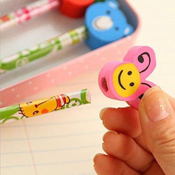 PARTEET Cartoon Printed Pencils with Eraser for Kids Pack of 243 - LXINDIA.COM