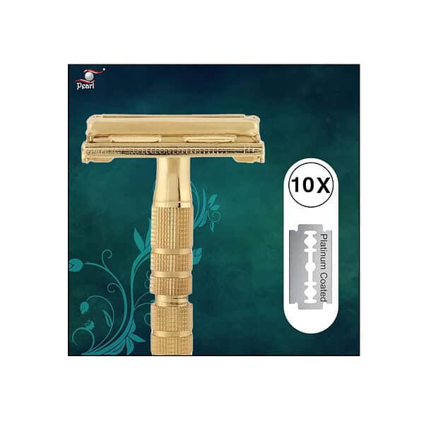 PEARL Men Shaving Double Edge Butterfly Safety Razor Ls 01 Gold A - LXINDIA.COM