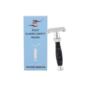 PEARL Men Shaving Double Edge Safety Razor Ss 95 Marble Black - LXINDIA.COM