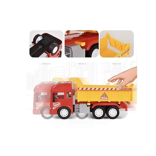 PLUSPOINT Big Dumper Truck Friction Powered Construction Truck B - LXINDIA.COM