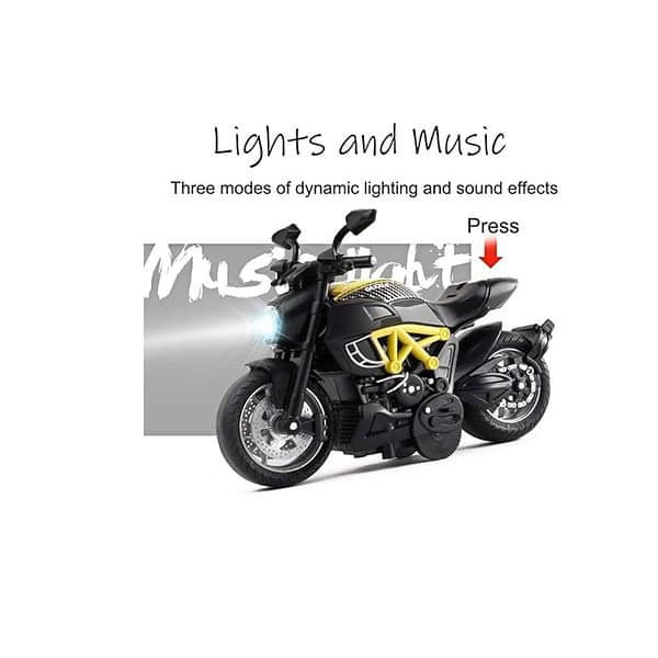 PLUSPOINT Diecast Bike Motorcycle Toy Scale Model Pull Back Dazzle Yellow A - LXINDIA.COM