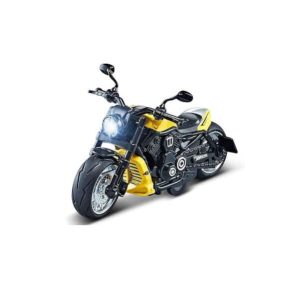 PLUSPOINT Diecast Motorcycle Toy Harley Yellow - LXINDIA.COM