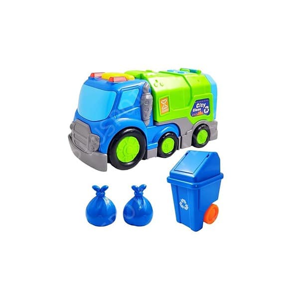 PLUSPOINT Realistic Garbage Truck Toy with Openable Back Also Light and Music - LXINDIA.COM