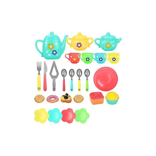 PLUSPOINT Tea 20pc Set with Basket Kitchen Set teapot Tea Set with Basket 01 - LXINDIA.COM