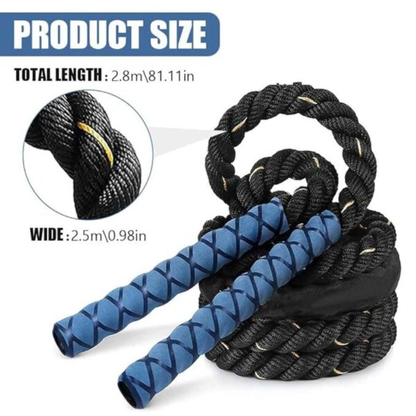 PROBEROS 2.8M Adult Jump Rope 25Mm Gear Black Blue 1 - LXINDIA.COM