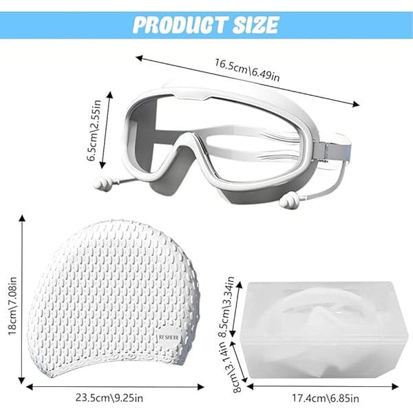 PROBEROS Adult Swim Goggles Swimming Cap Unisex Professional Swimming Goggles with Intergrated Ear Plugs 1 - LXINDIA.COM