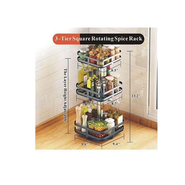 PYXBE 2 Tier 360° Tabletop Rotating Kitchen Rack b - LXINDIA.COM