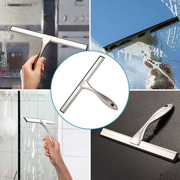 Paghadi Bathroom Shower Glass Squeegee Wiper Silver 1 - LXINDIA.COM