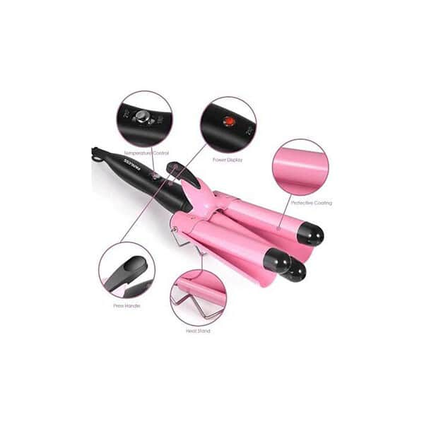 Painless 3 HAIR CURLER Electric Hair Curler Dark Pink PL 17 A - LXINDIA.COM