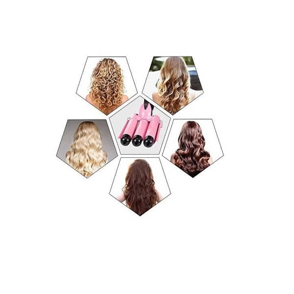 Painless 3 HAIR CURLER Electric Hair Curler Dark Pink PL 17 B - LXINDIA.COM