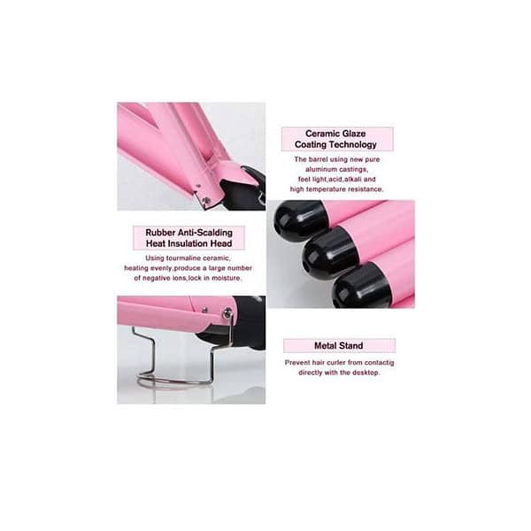 Painless 3 HAIR CURLER Electric Hair Curler Dark Pink PL 17 C - LXINDIA.COM