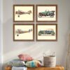 Painting Mantra Vintage Aeroplane Car Synthetic Wood Framed Painting - LXINDIA.COM