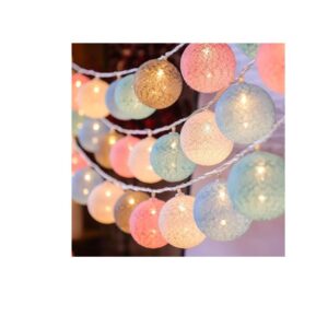 Party Propz Multicolour Cotton Ball Lights for Decoration 4 Meter 10 LED Series Lights - LXINDIA.COM