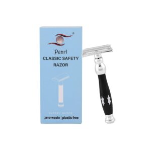 Pearl Shaving Double Edge Butterfly Safety Razor P 81D Black - LXINDIA.COM